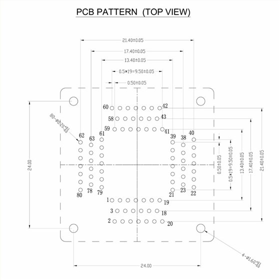 TQFP80 FQFP80 QFP80 Burn in Socket 